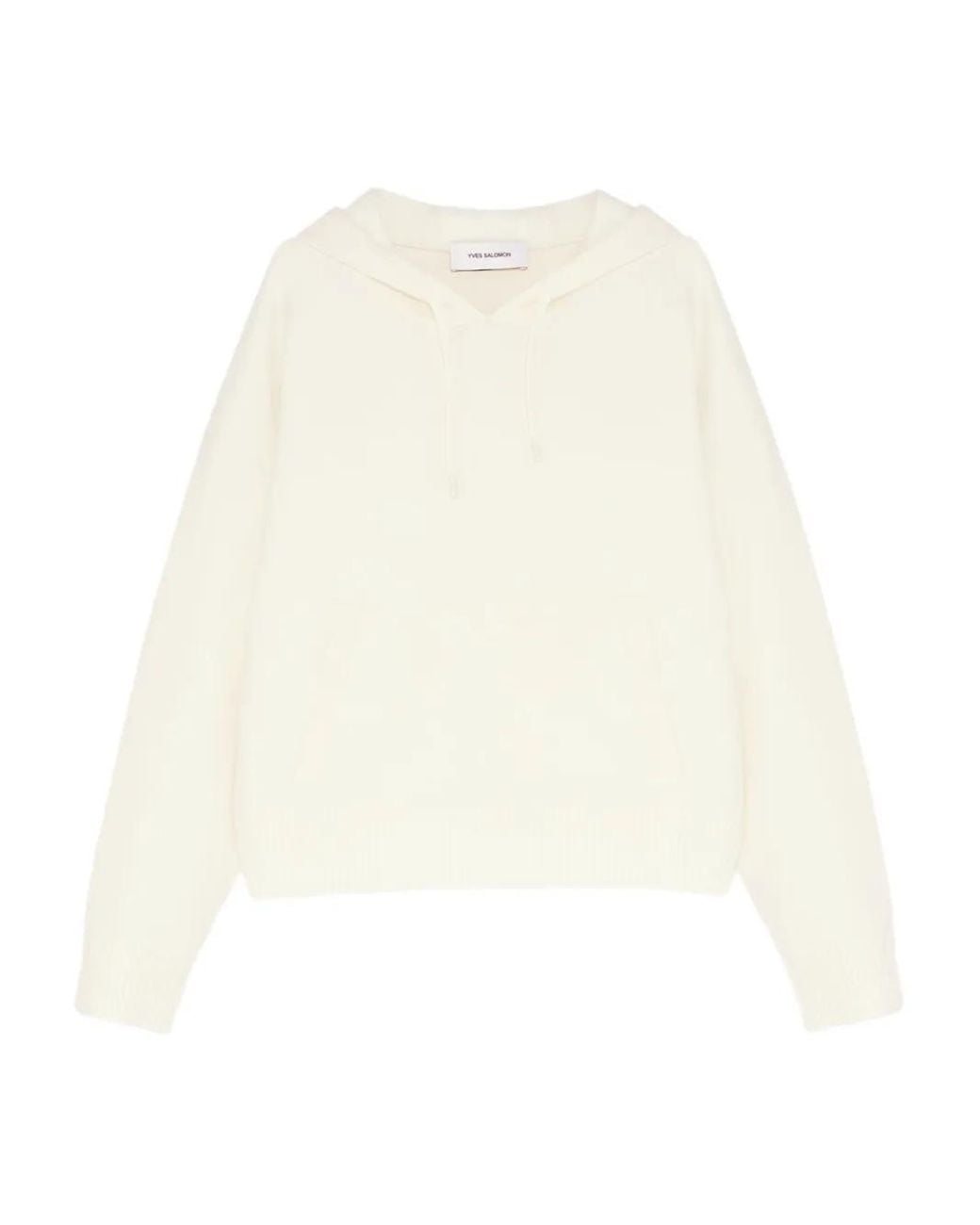 Yves Salomon White Hooded Pocket Sweater