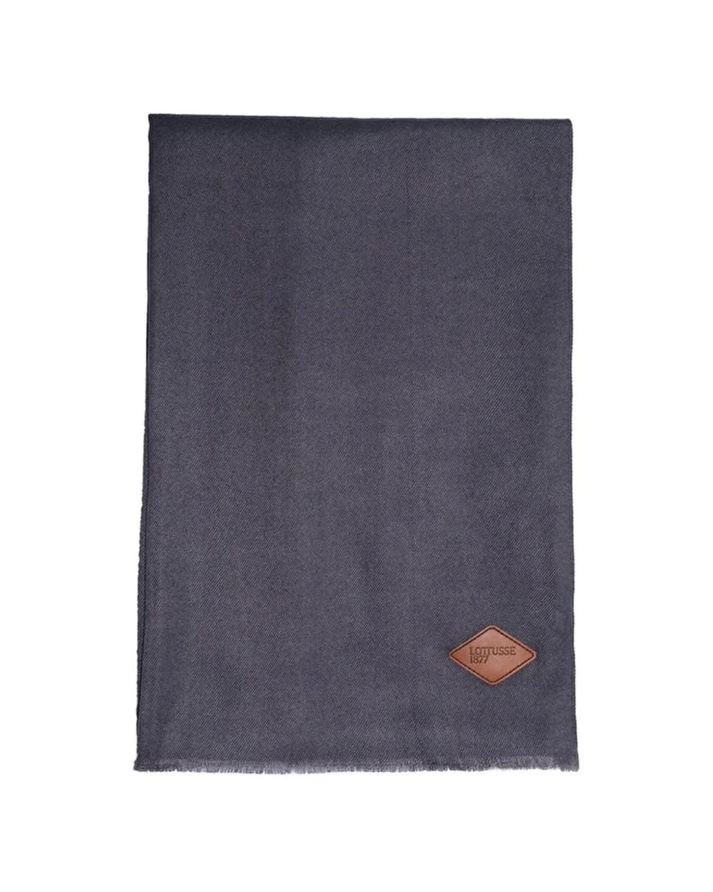 Lottusse Blue Écharpe Frangée À Patch Logo for men