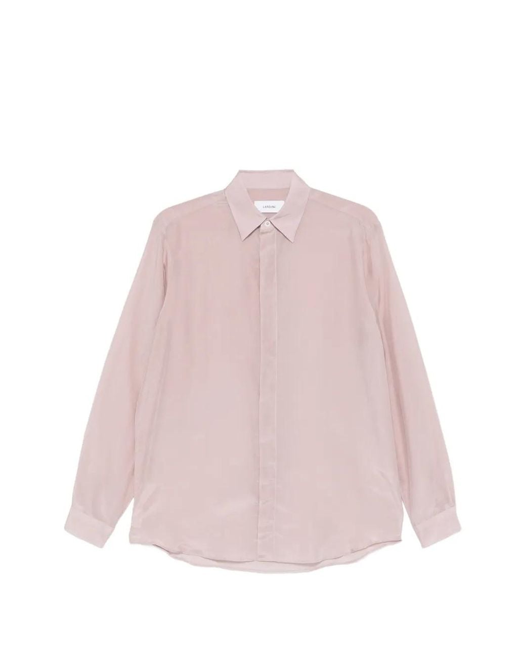 Lardini Pink Concealed-Placket Long-Sleeve Shirt for men