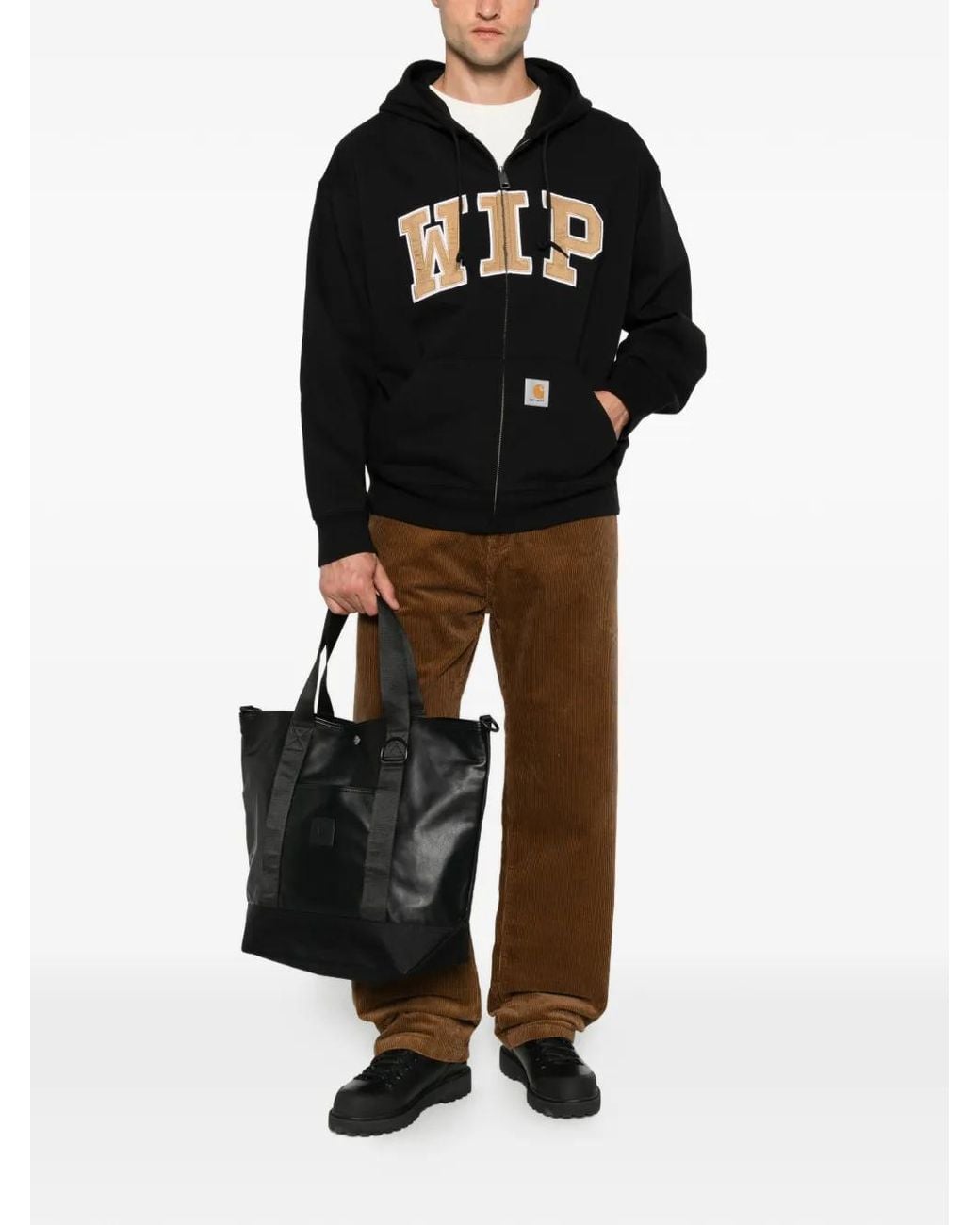 Carhartt Black Arizona Logo-Patch Tote Bag for men