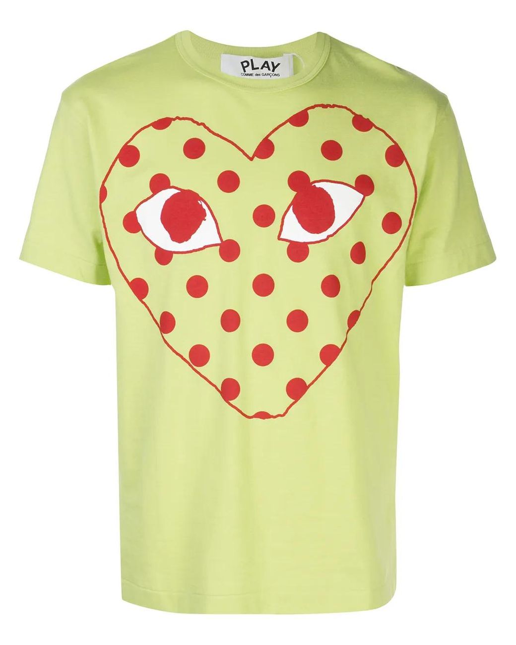 COMME DES GARÇONS PLAY Green Big Polka Dot Heart T-shirt for men