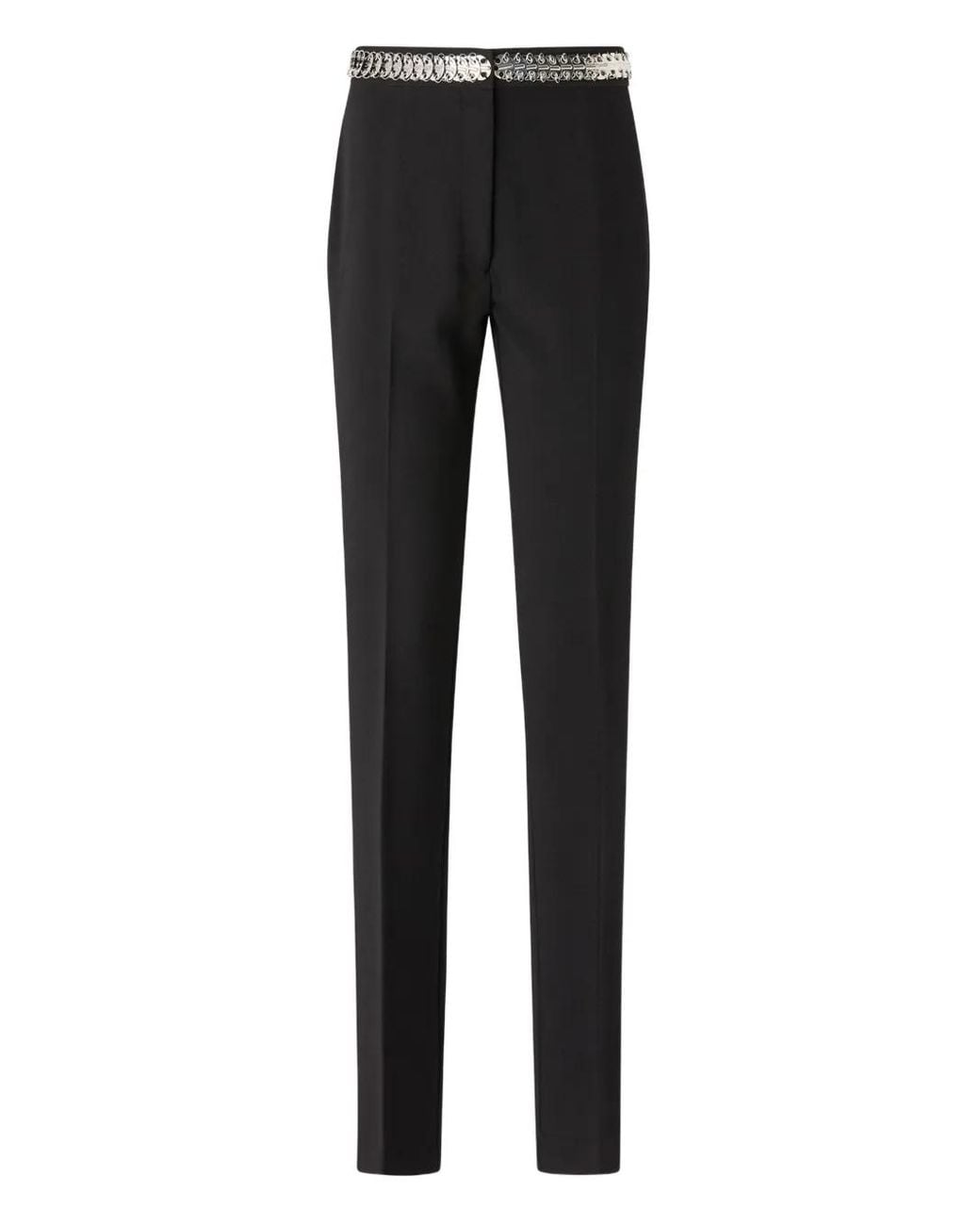 Pinko Black Embellished-Bet Trousers
