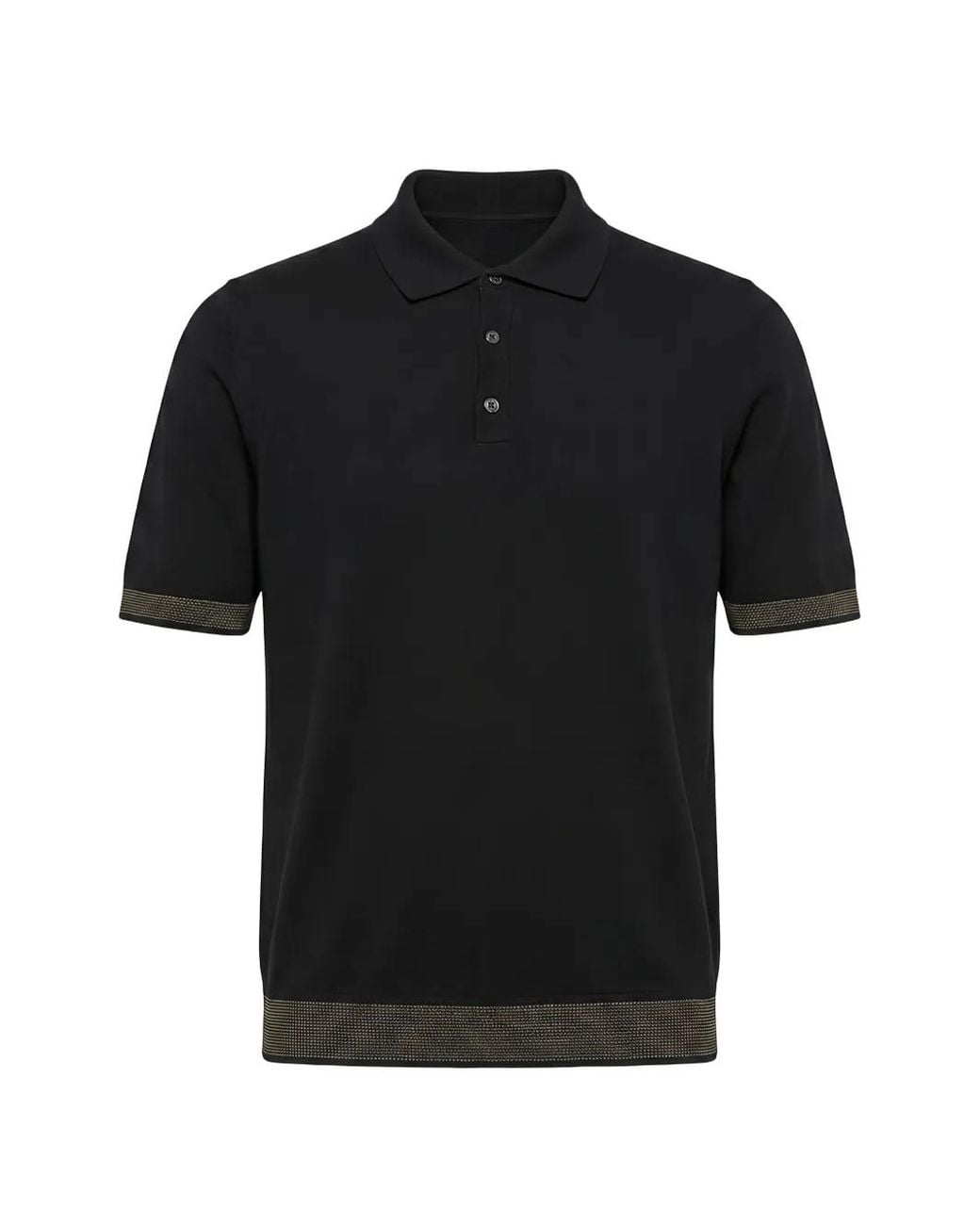 Peserico Black Short-Sleeves Polo Shirt for men