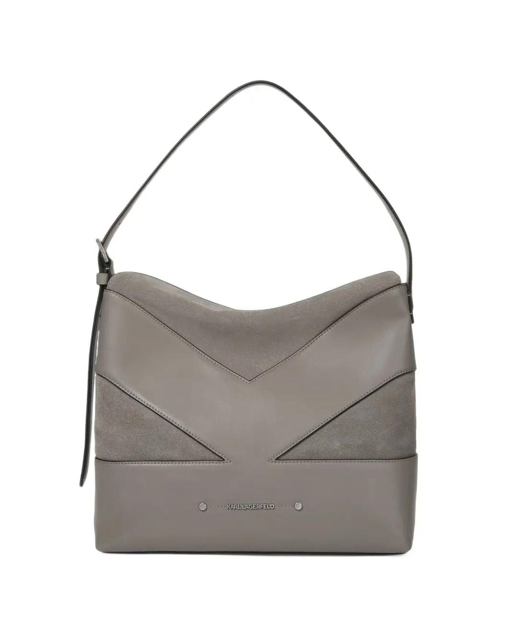 Karl Lagerfeld Gray K/Koncept Suede-Panelled Shoulder Bag