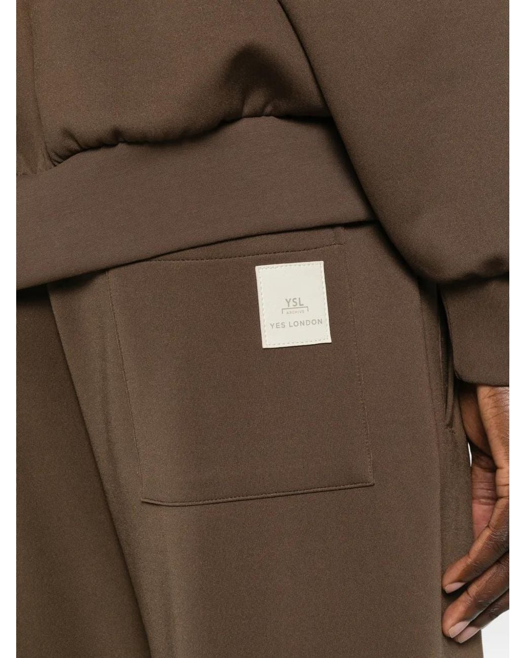 Yes London Brown Drawstring-Waist Track Pants for men