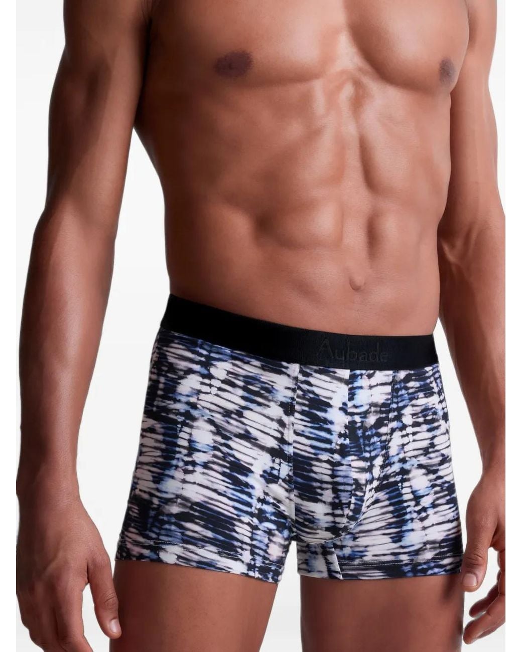 Aubade Black Tie-Dye Cotton-Blend Boxers for men