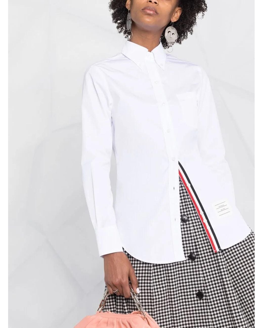 Chemise À Col Boutonné En Popeline Thom Browne en coloris White