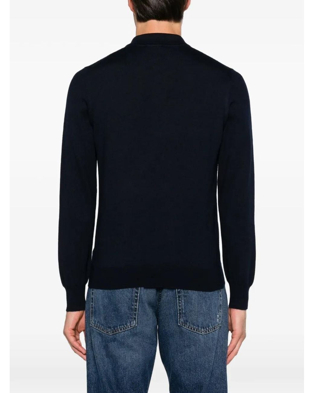 Vengera Black Polo À Manches Longues for men