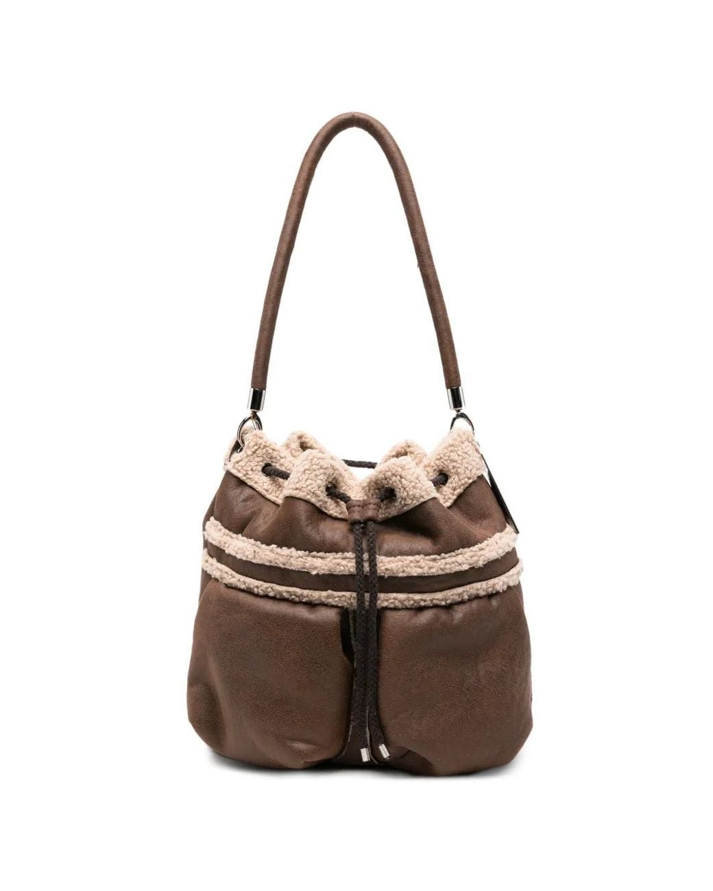 La Milanesa Brown Drawstring Shoulder Bag