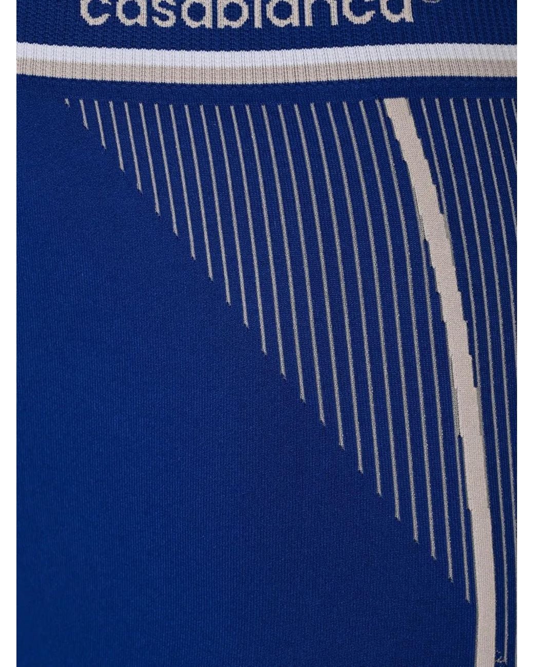Casablanca Blue Striped-Trim Cycling Shorts