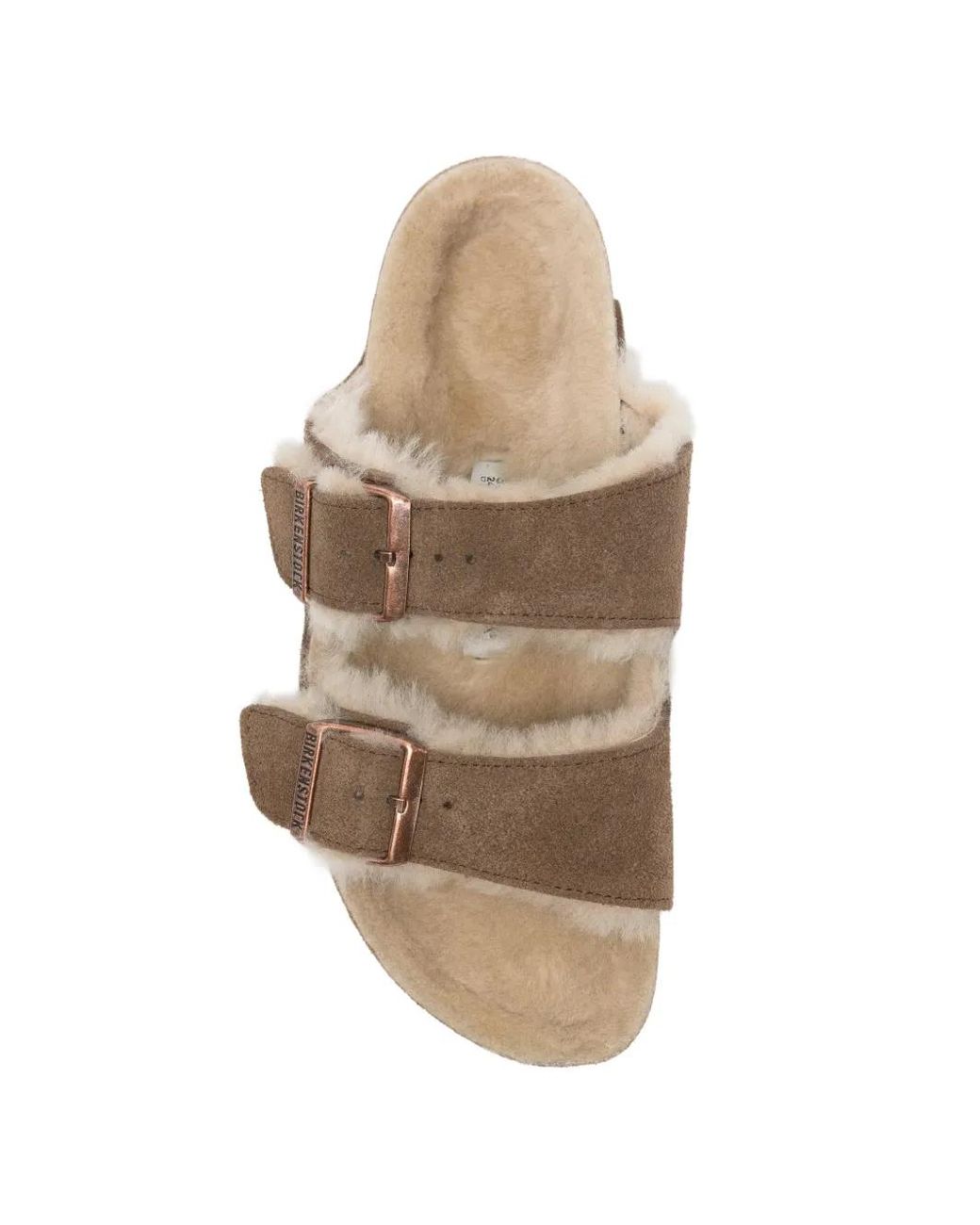 Birkenstock White Arizona Shearling-Lined Sandals