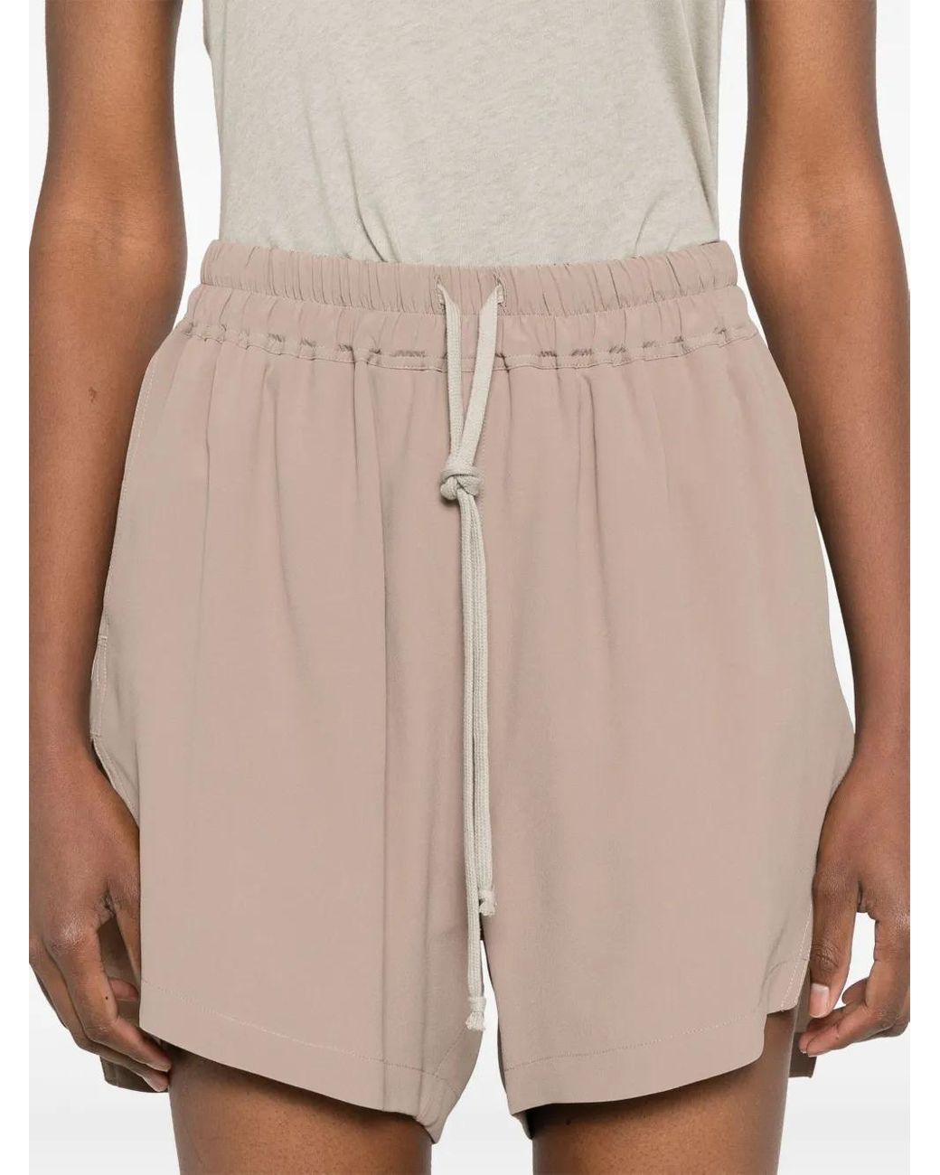 Rick Owens Natural Drawstring Shorts