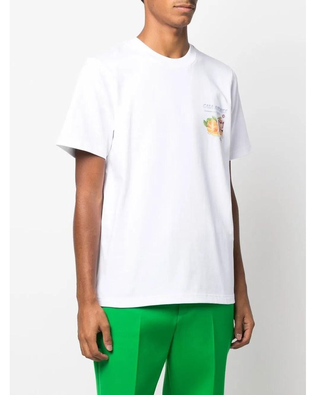 Casablanca White Graphic-Print Short-Sleeved T-Shirt for men