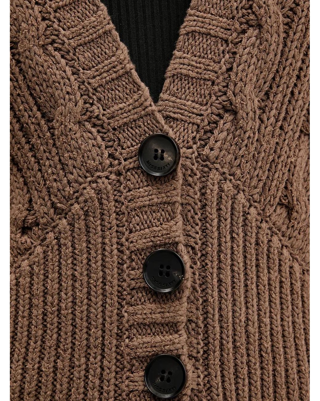 Miss Sixty Brown Button-Fastening Cardigan