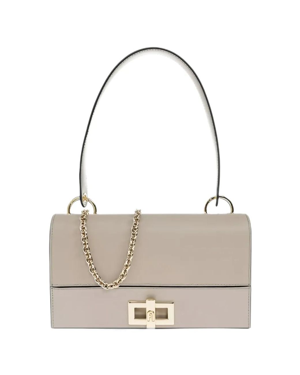Furla White Twist-Lock Shoulder Bag