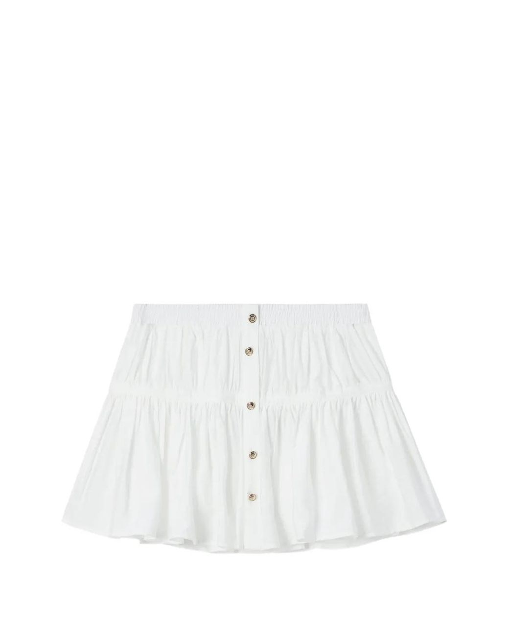 B+ AB White Button-Up Ruffled Mini Skirt
