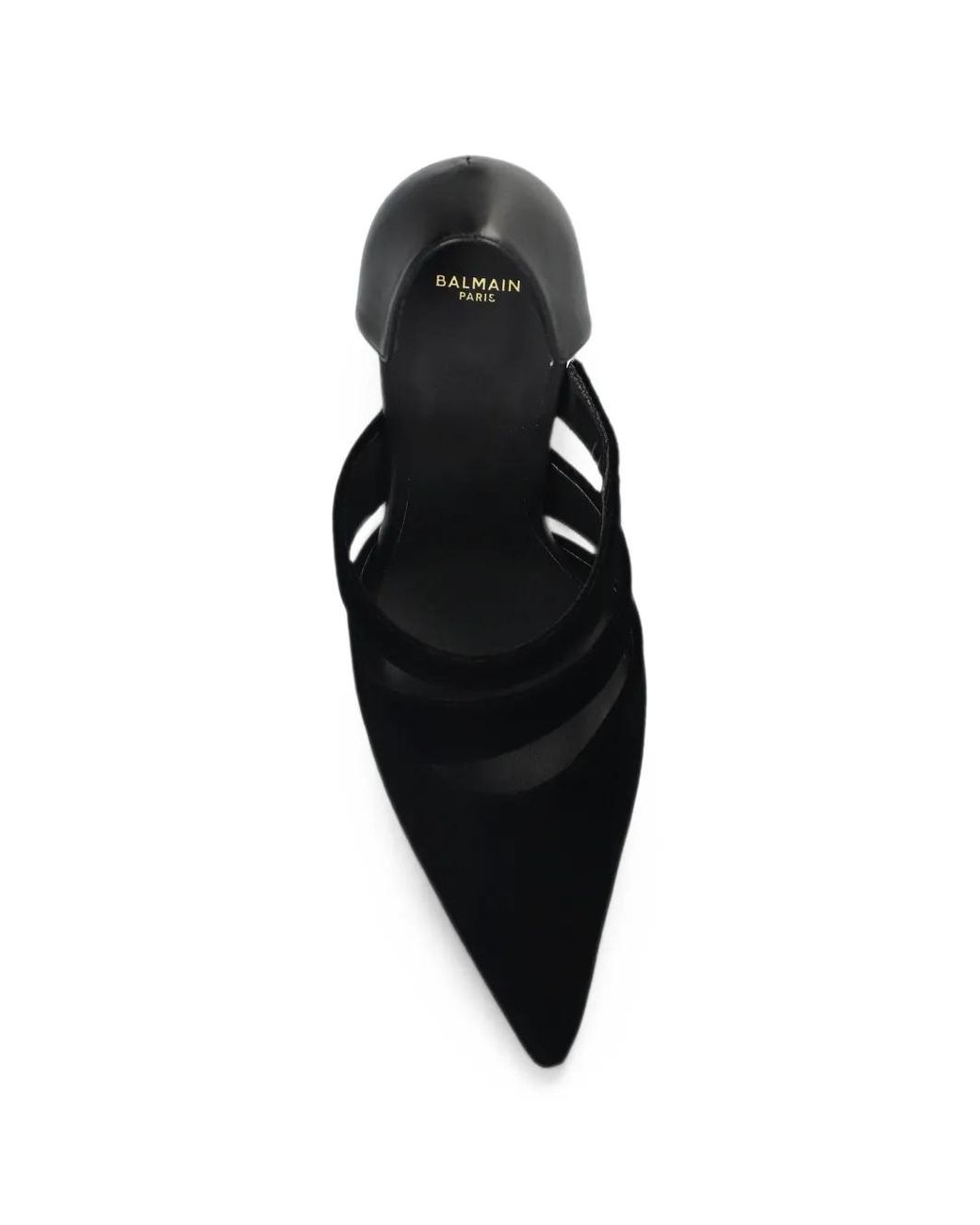 Balmain Black Multi-Strap Pointed-Toe Heeled Pumps
