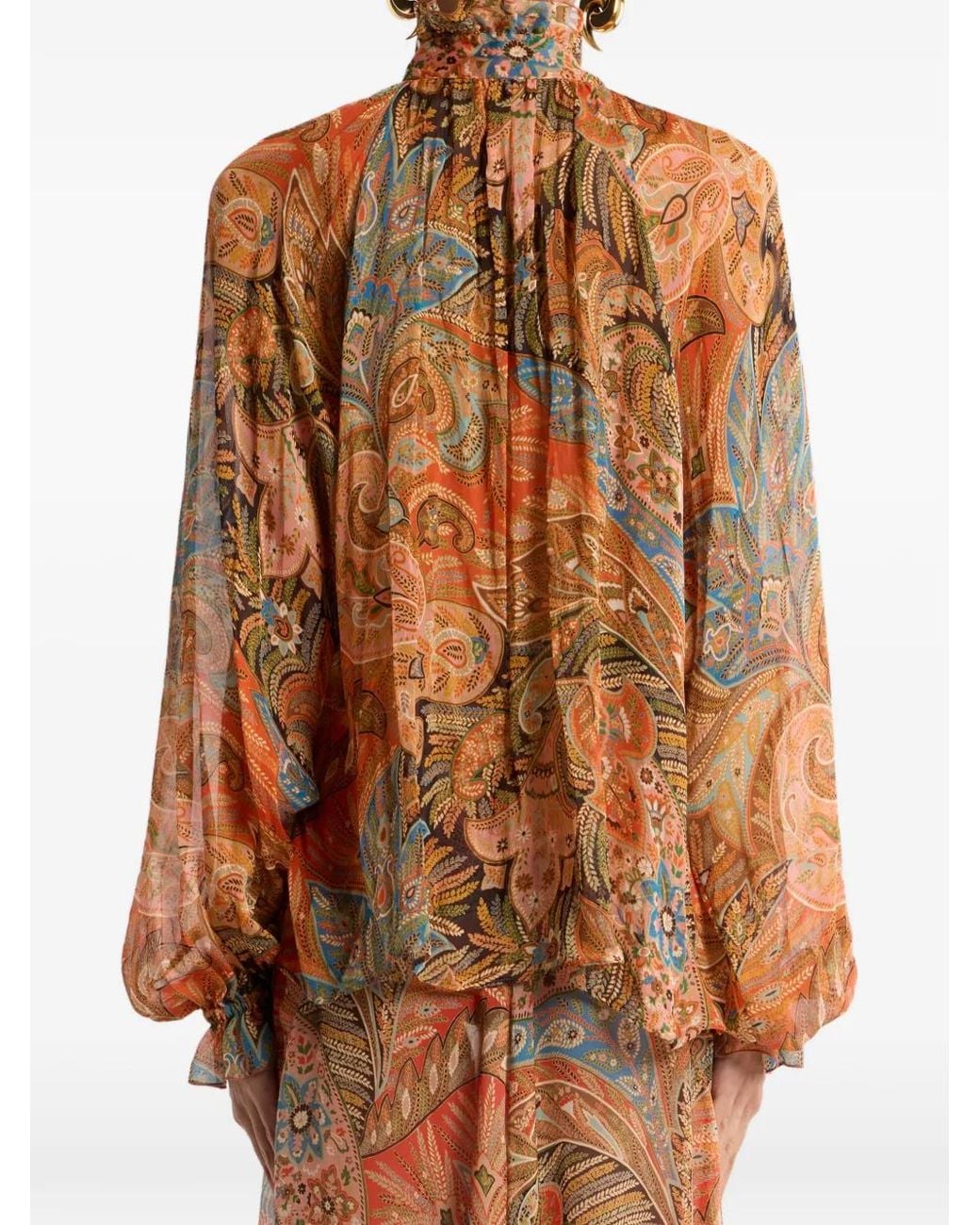Etro Brown Shirt With Frill On The Collar