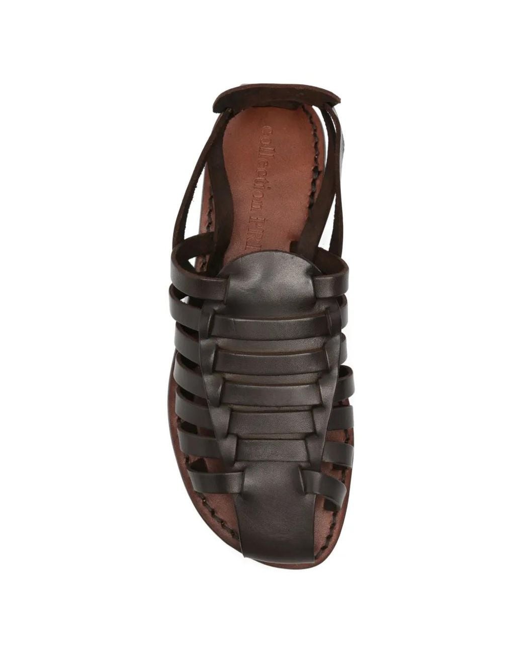 Collection Privée White Cage-Style Leather Sandals