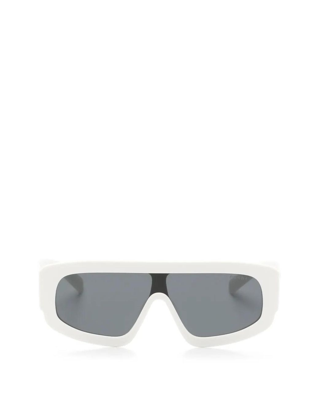 Prada Gray Symbole Geometric-Frame Sunglasses