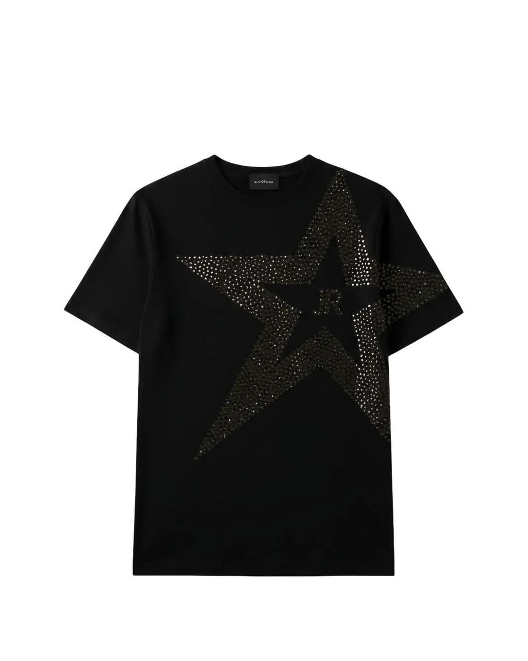 John Richmond Black Sequin-Embellished Star-Motif T-Shirt for men