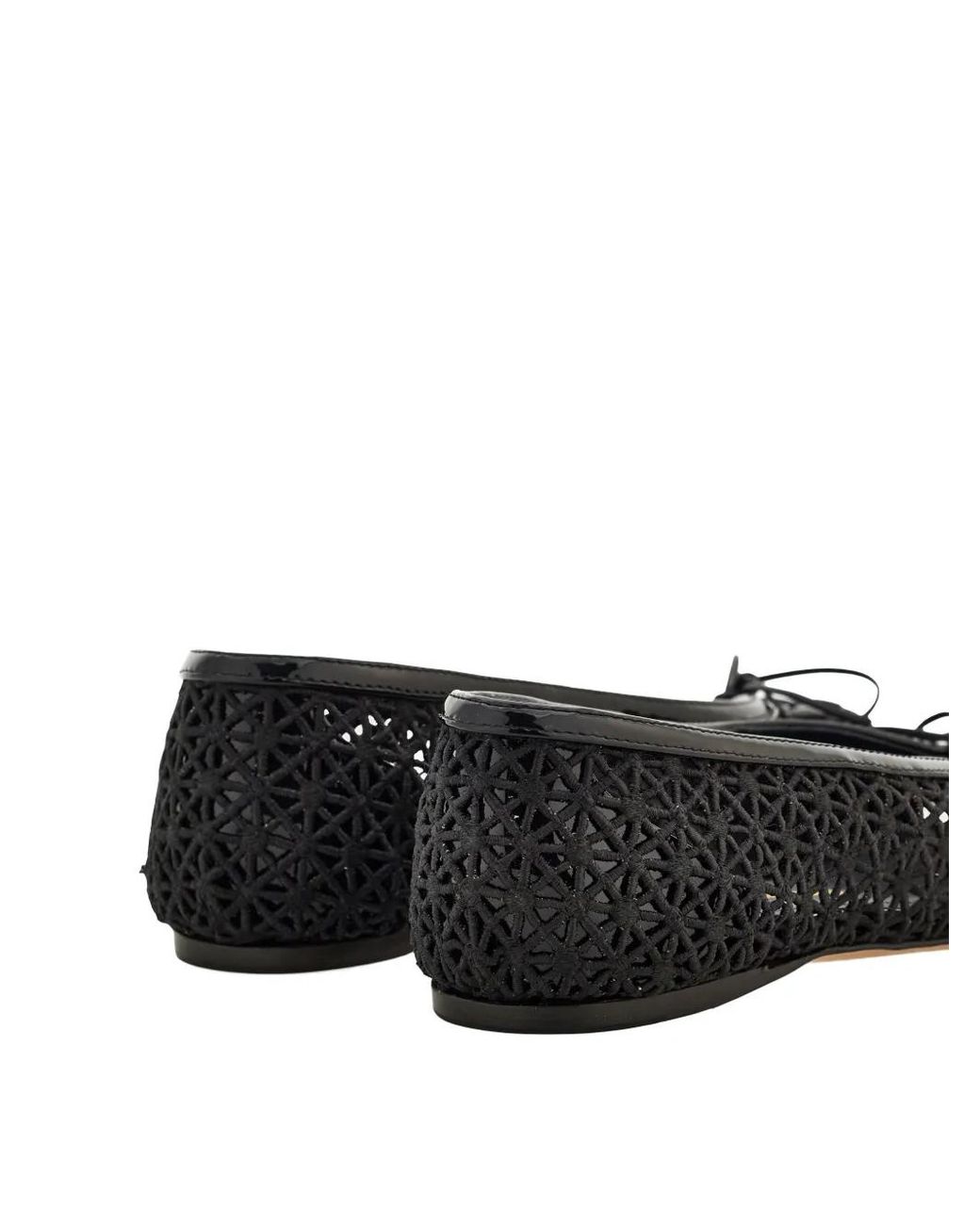 Ferragamo Black Lace Ballet Flats