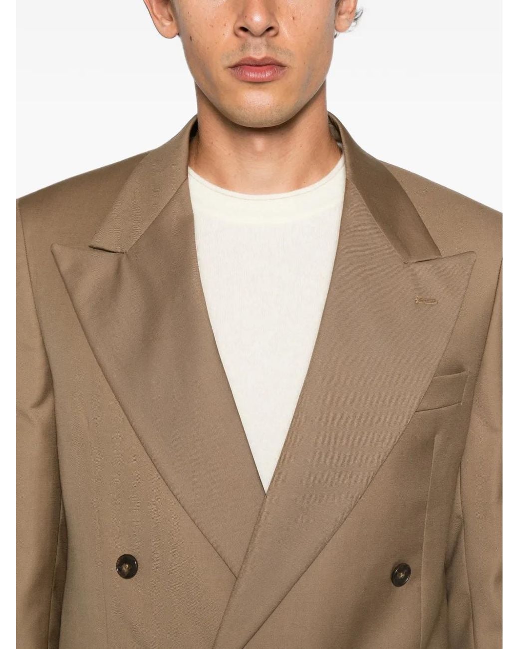 época Natural Double-Breasted Peak-Lapel Suit for men