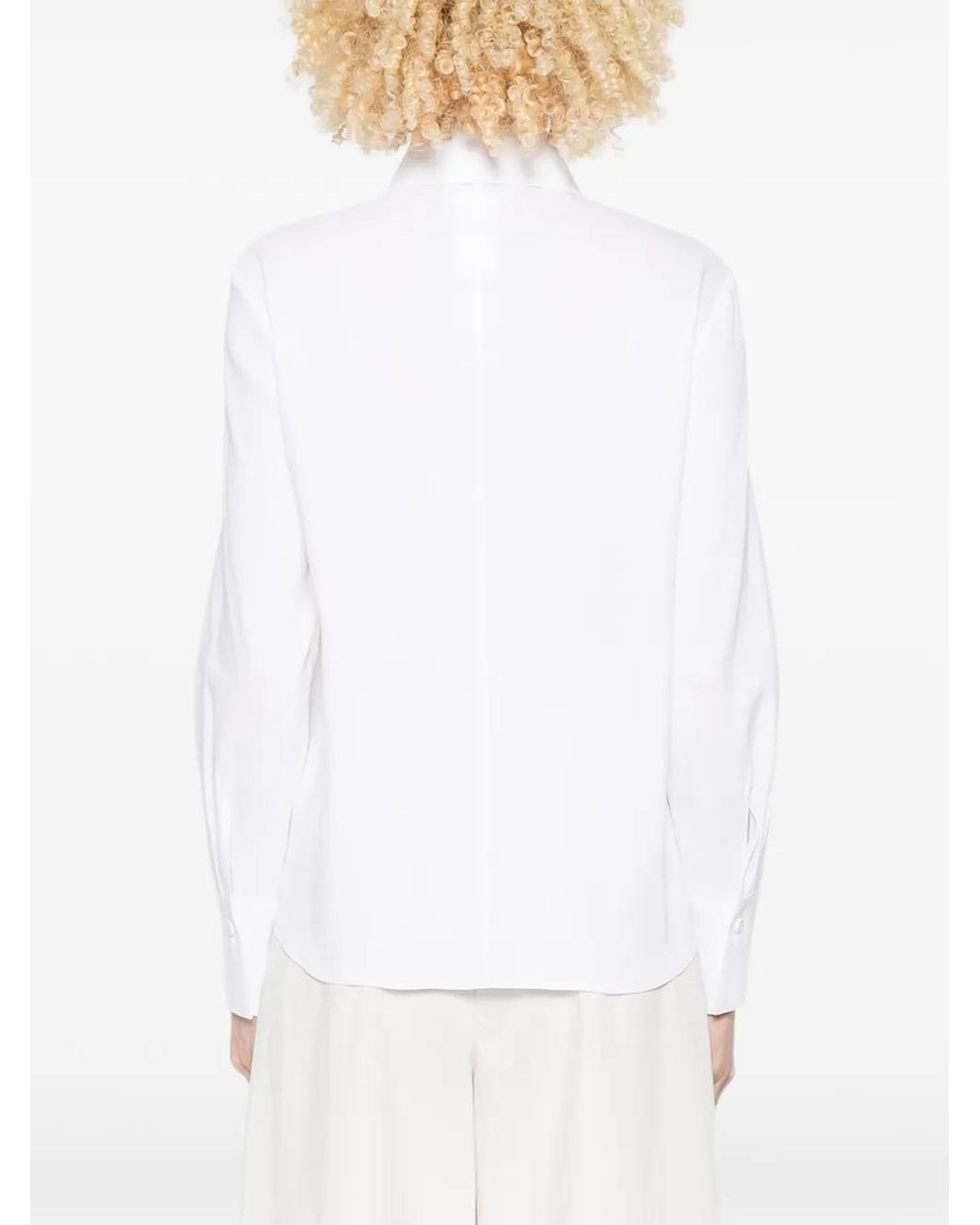 Max Mara White Badesse Long-Sleeve Shirt