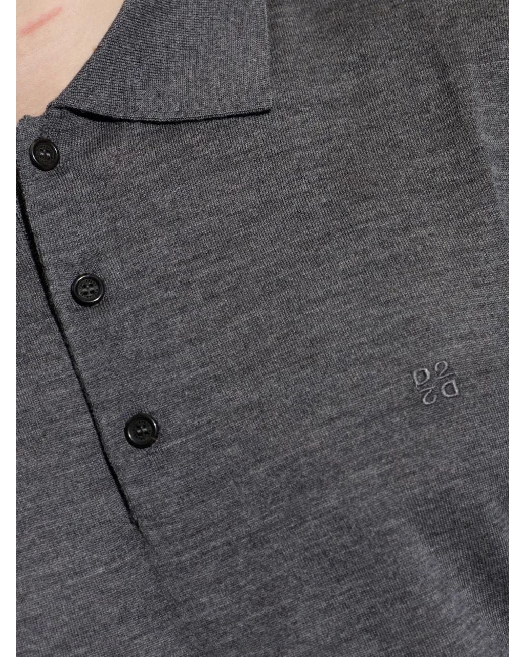 DSquared² Gray Upside Down D2 Short-Sleeve Polo Shirt for men
