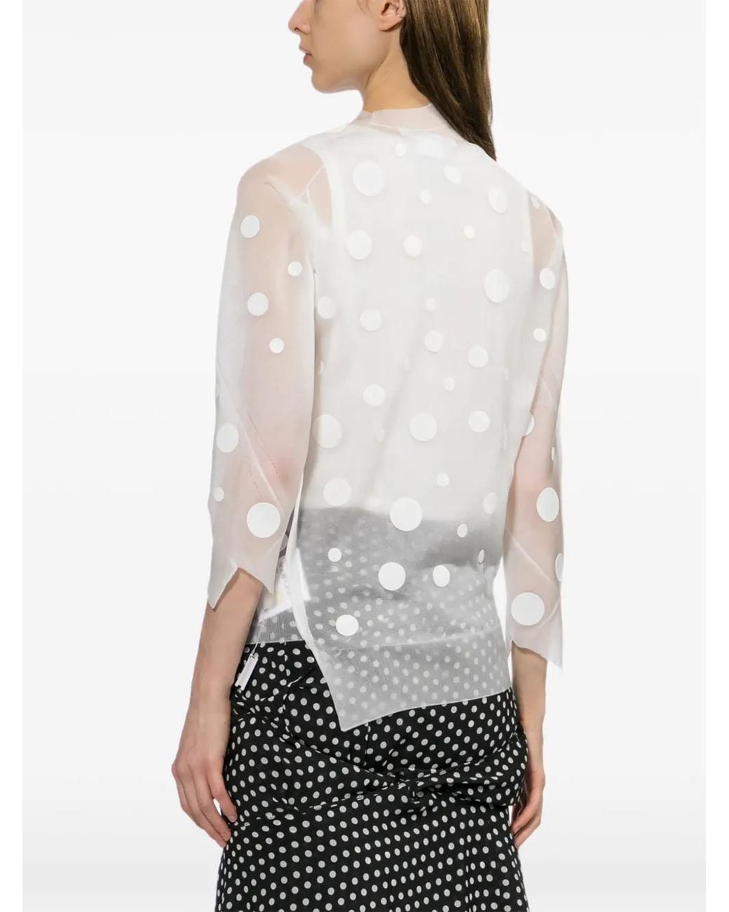 Junya Watanabe White Polka Dot Cardigan