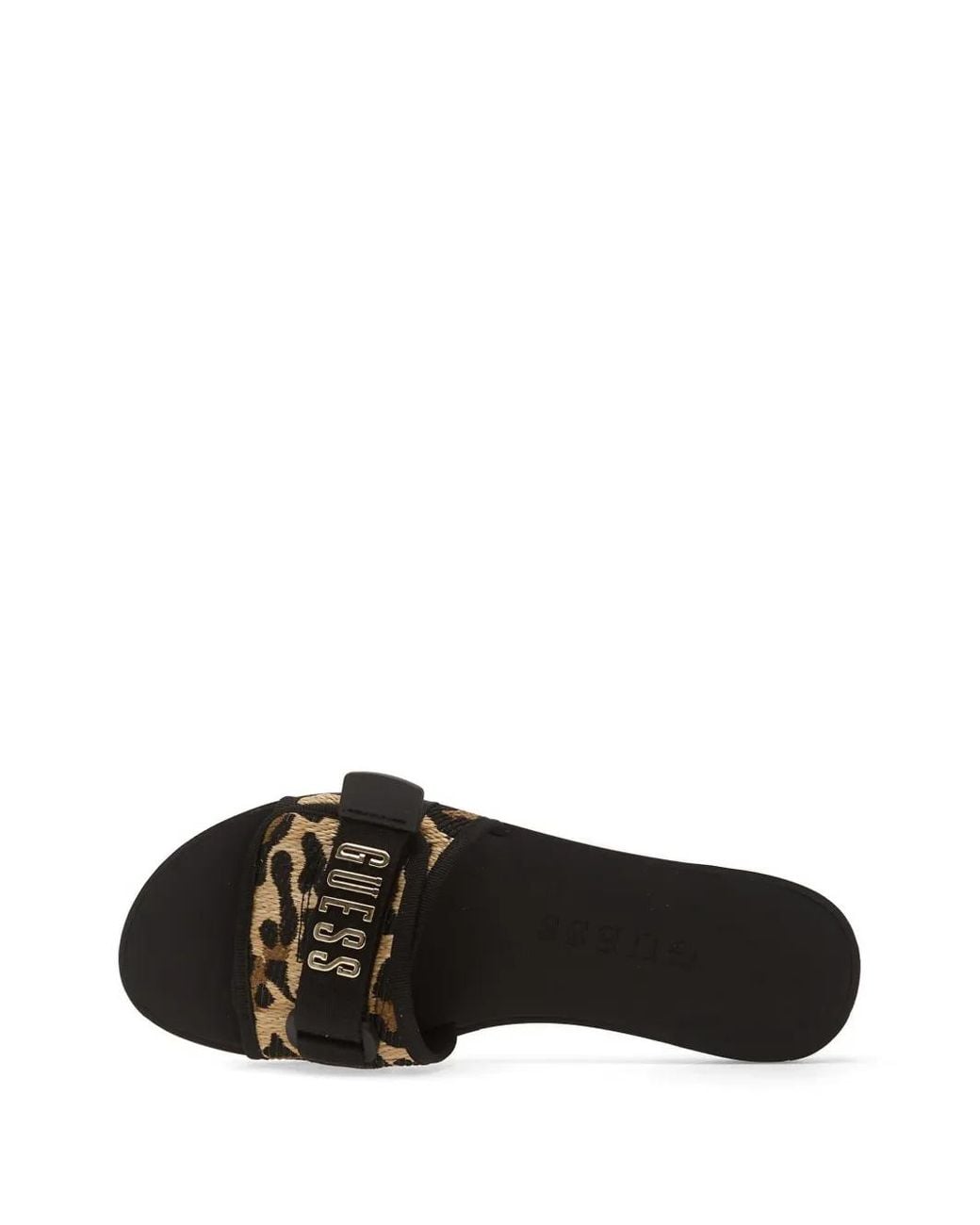 Guess White Leopard-Print Flat Sandals