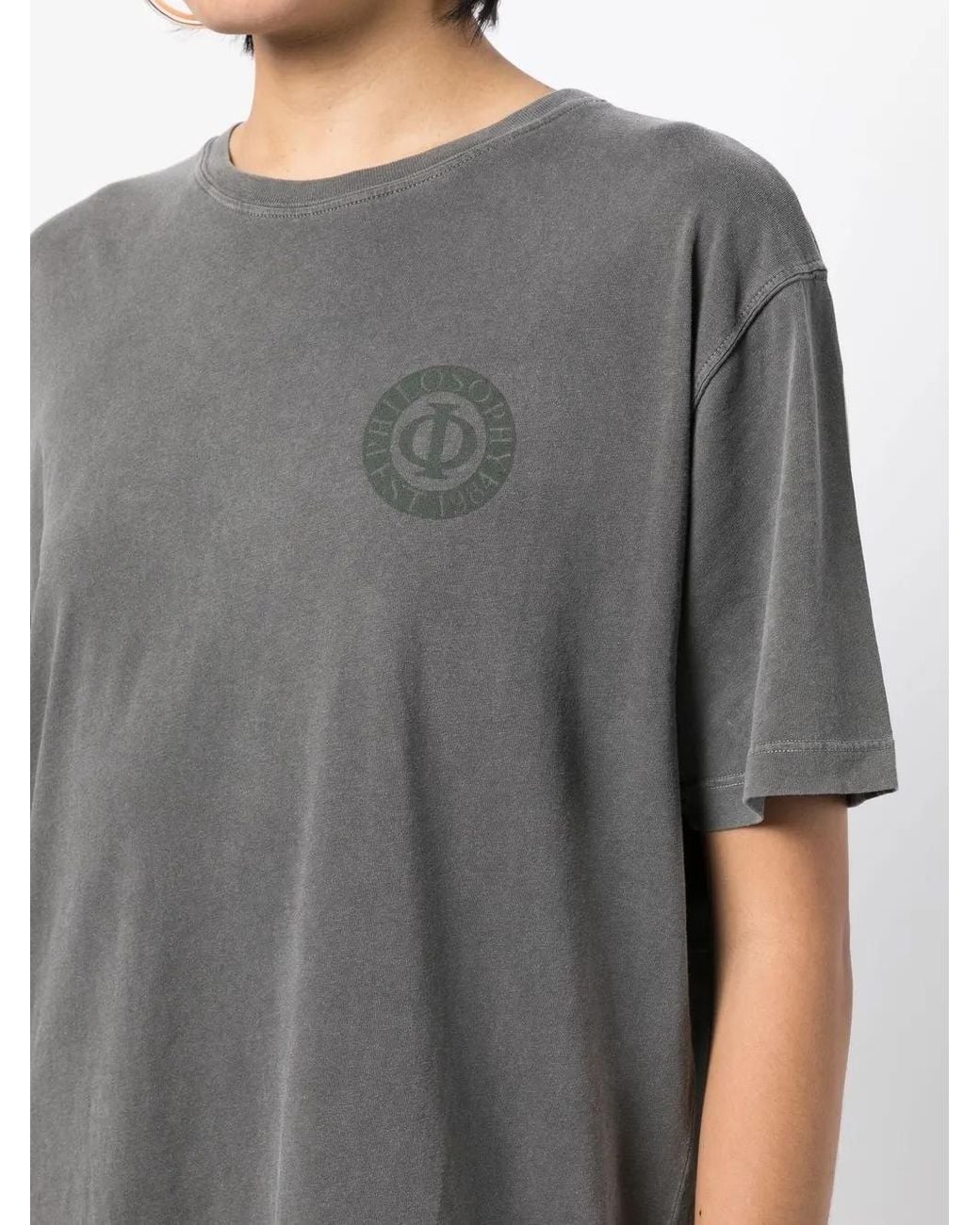 Philosophy Di Lorenzo Serafini Gray Logo-Print Short-Sleeved T-Shirt