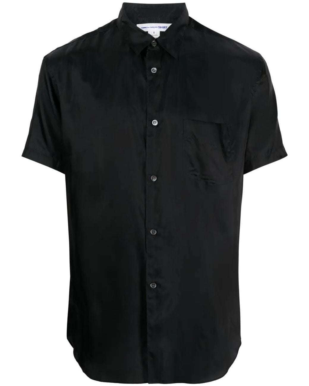 Comme des Garçons Black Satin-Finish Short-Sleeve Shirt for men