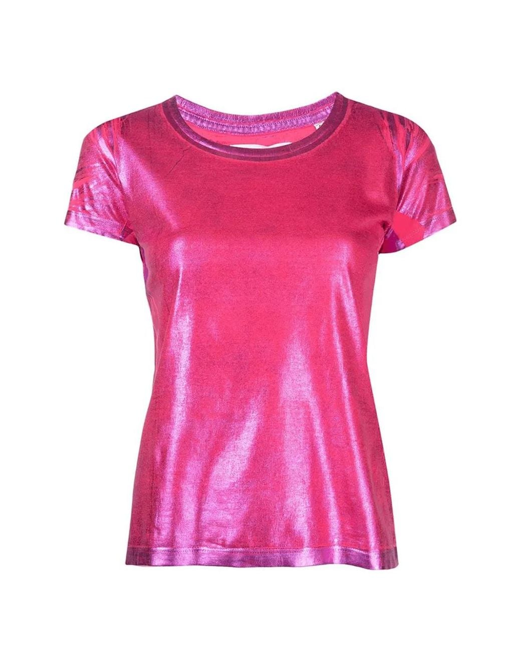 Madison Maison Pink Metallic-Coated T-Shirt