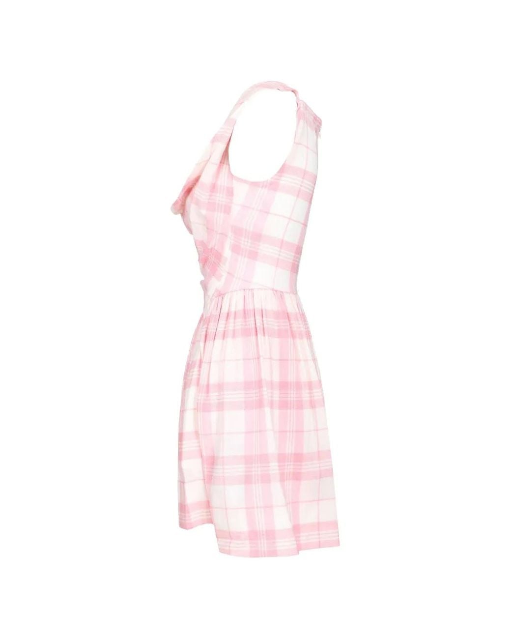 Vivienne Westwood Pink Fitted Bodice Mini Dress With Unique V-Neckline