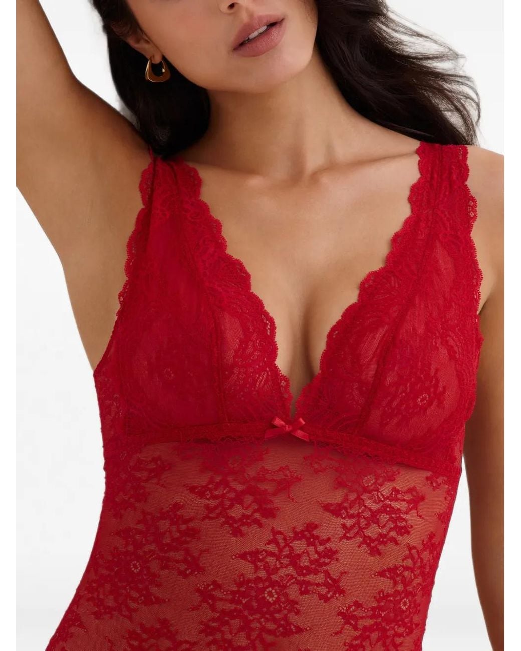 Aubade Red Lace Bodysuit