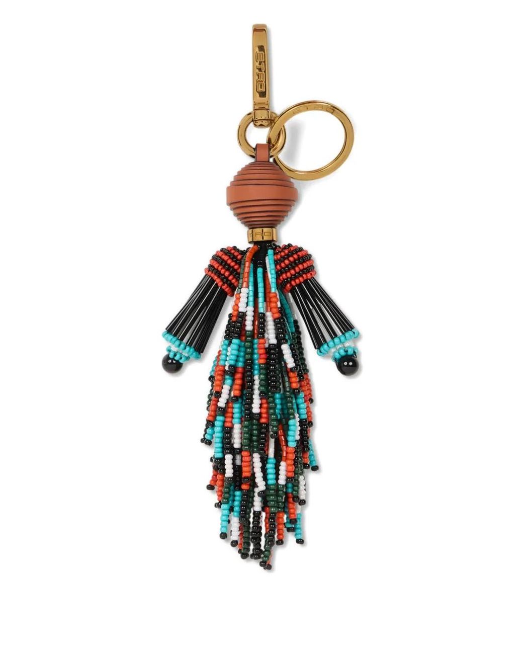 Etro White Beaded Keychain