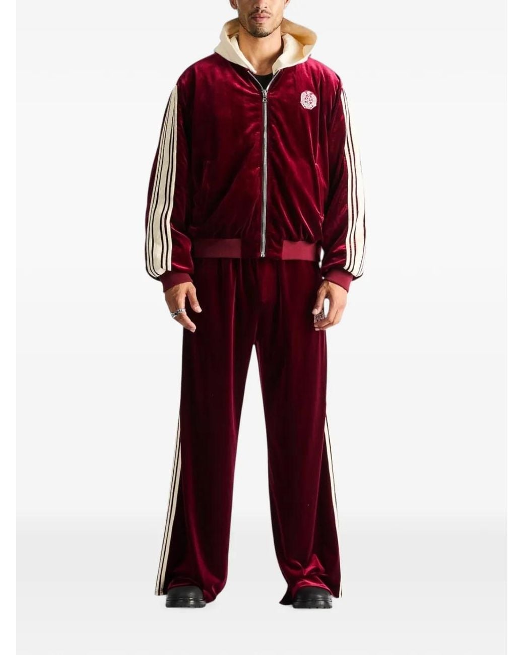 RTA Red Luxen Crest-Patch Track Pants for men