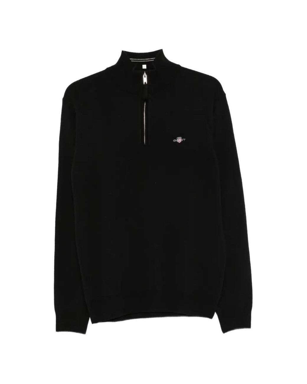 Gant Black Quarter-Zip Wool Sweater for men