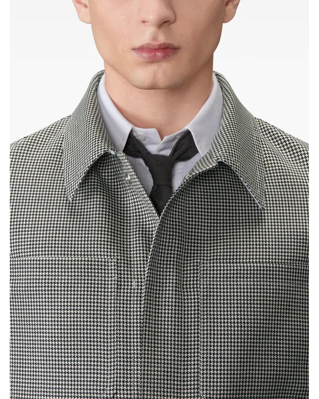 Thom Browne Gray Houndstooth Shirt Jacket for men