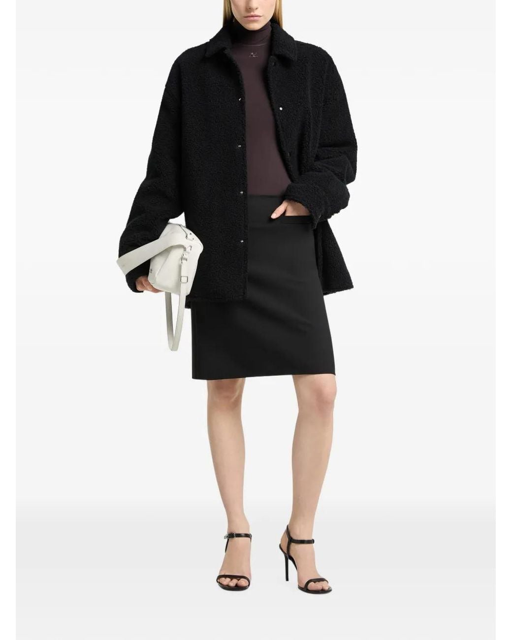 Courreges Black Wool-Blend Shirt Jacket