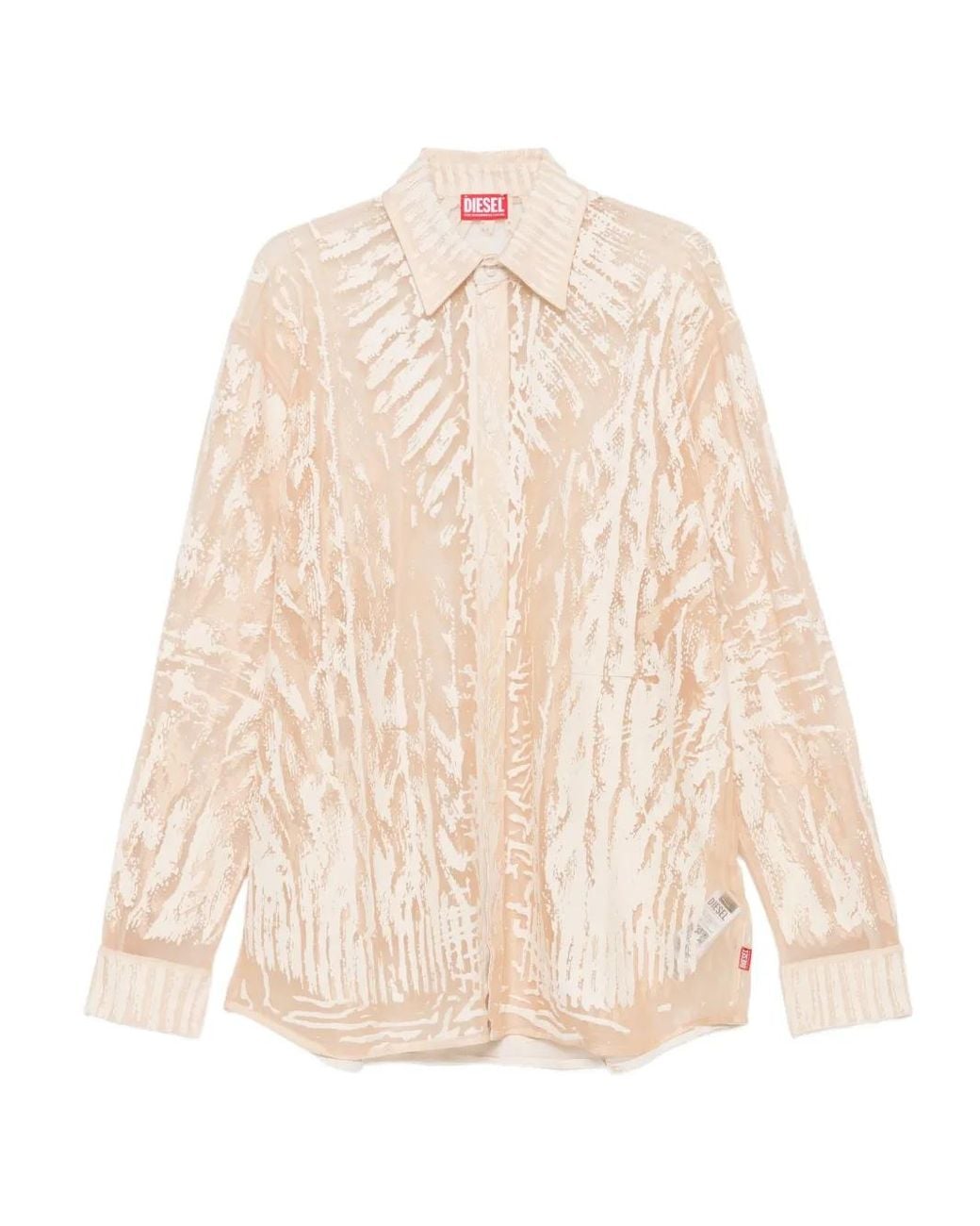 DIESEL Natural Abstract-Print Long-Sleeve Blouse