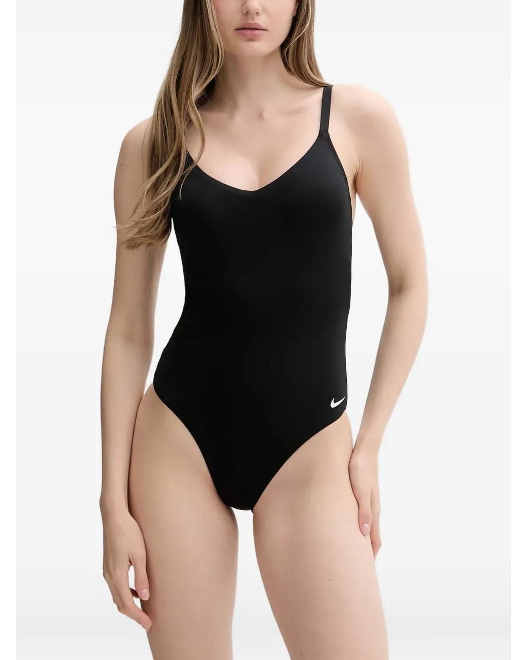 Nike Black Effortless Logo-Print Cut-Out Swimsuit