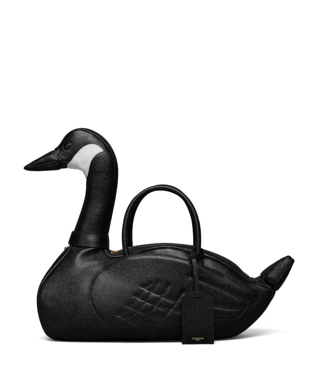 Thom Browne Black Pebbçe Grain Goose Bag
