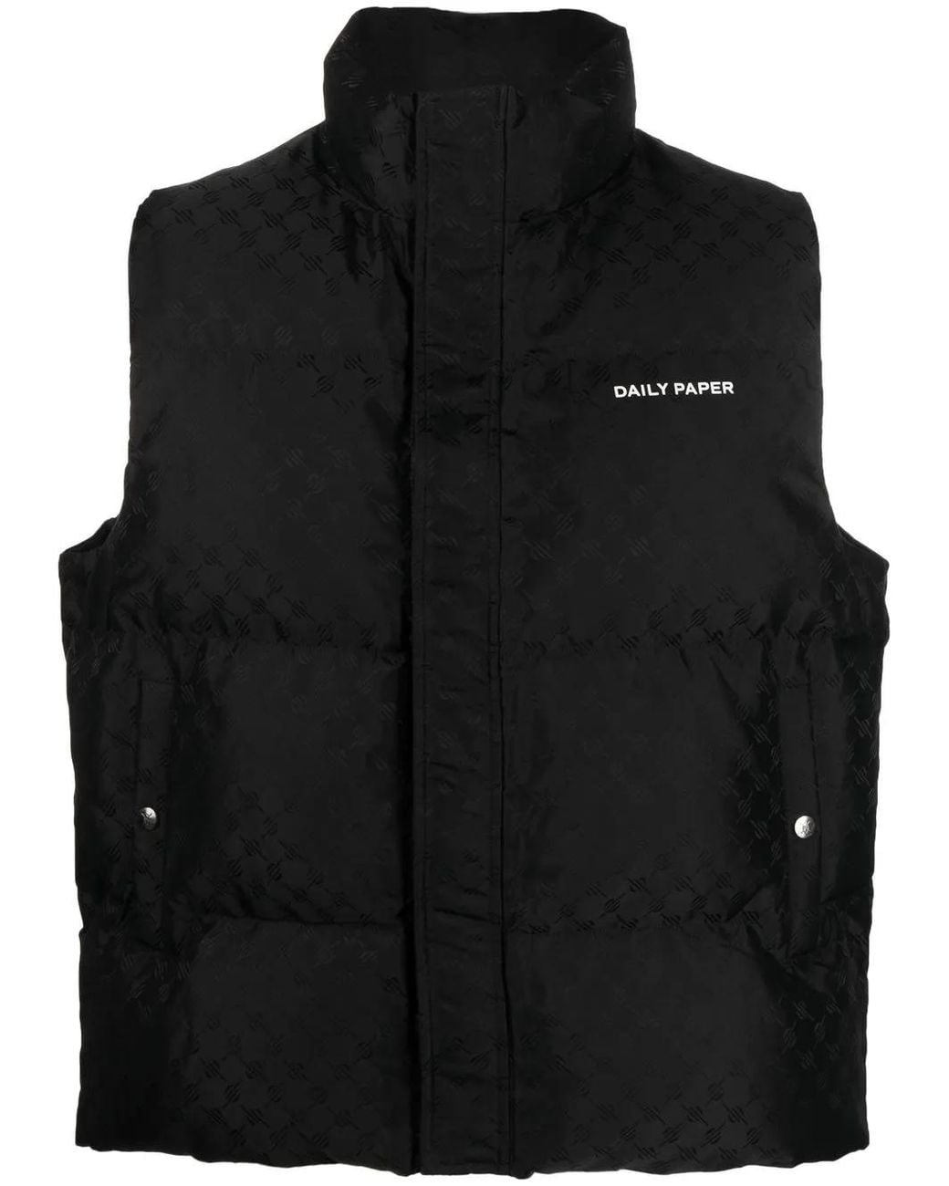 Daily Paper Black Monongram Pondo Padded Gilet for men