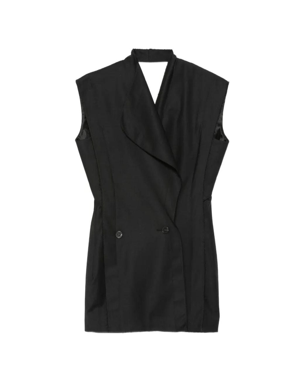 Litkovskaya Black Double-Breasted Sleeveless Jacket