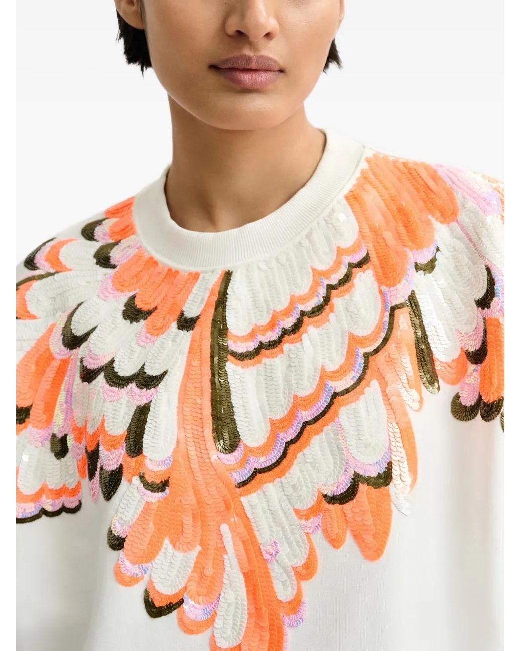 T-Shirt Con Paillettes di Essentiel Antwerp in White