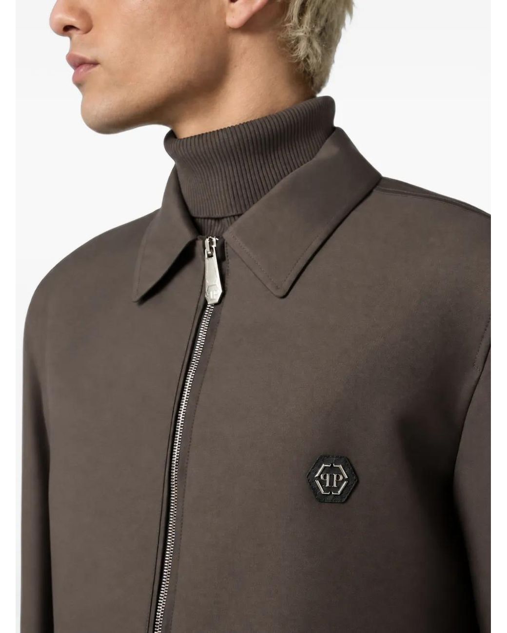 Philipp Plein Brown Zipped Blouson for men
