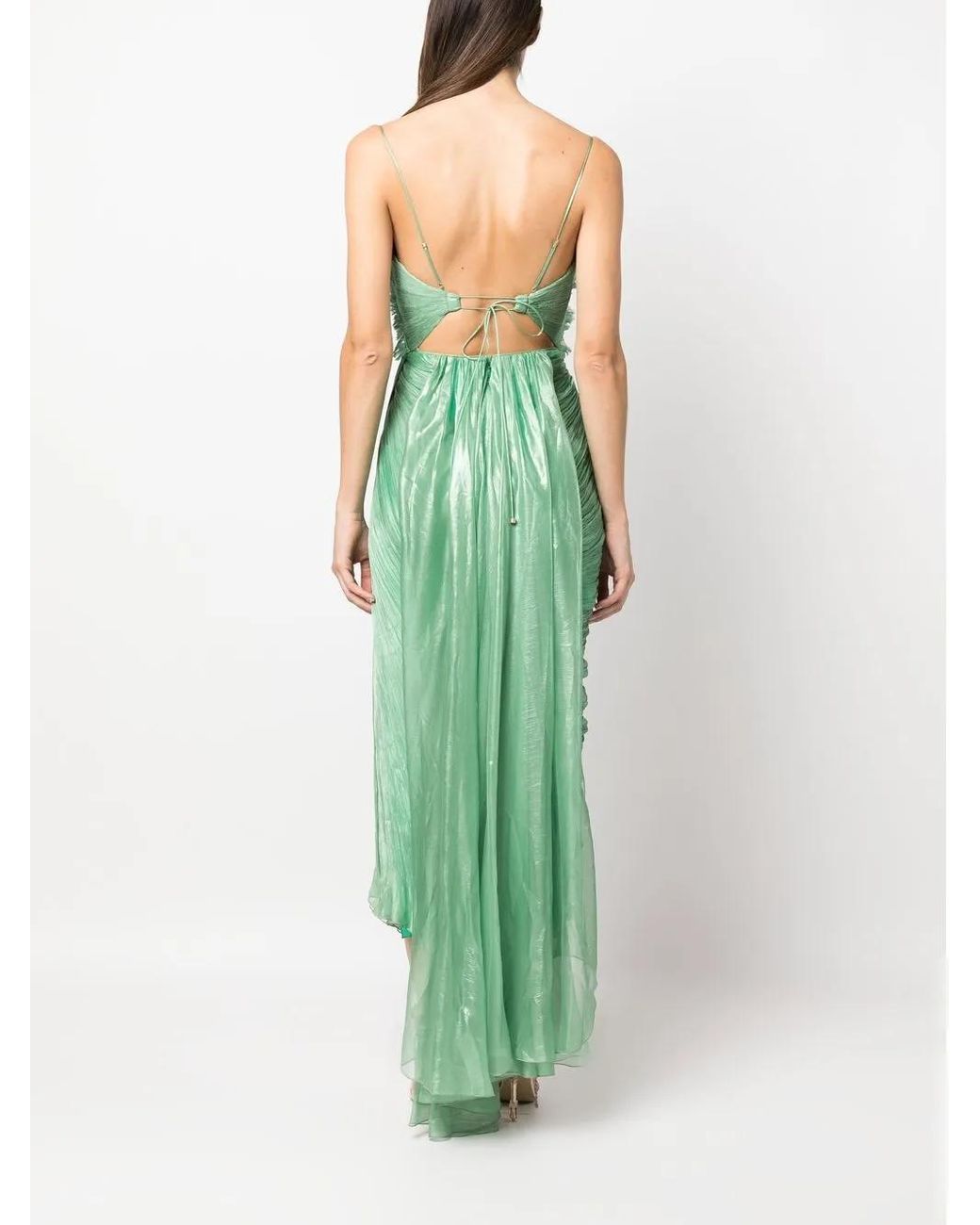 maria lucia hohan sada chiffon dress in green Maria Lucia Hohan Siona Draped Silk Dress in Green