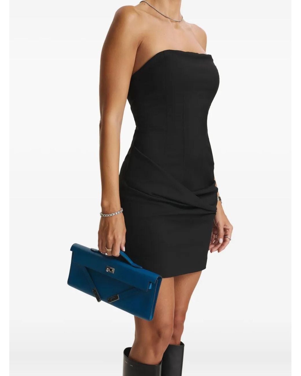 CuAnna Black Palermo Strapless Mini Dress